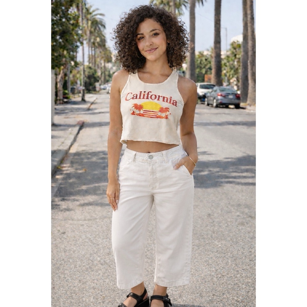 We The Free Utility Chino High Pant Womens 24 Ivory‎ Bareback Boho Summer Preppy